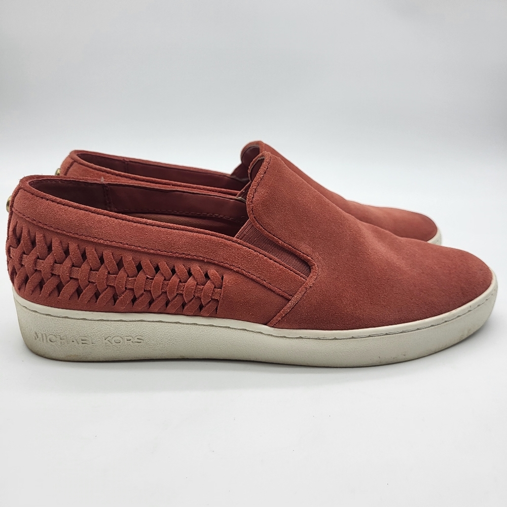 Michael Kors slip on burnt orange suede sneaker 8.5